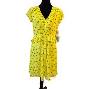 NEW CECE Women's Lemon Drop Floral Print Ruffle Mini Dress Size US 6